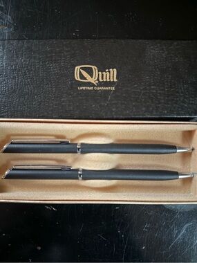 Quill Vintage Black Matte Pen and Pencil Set - Men Accessories